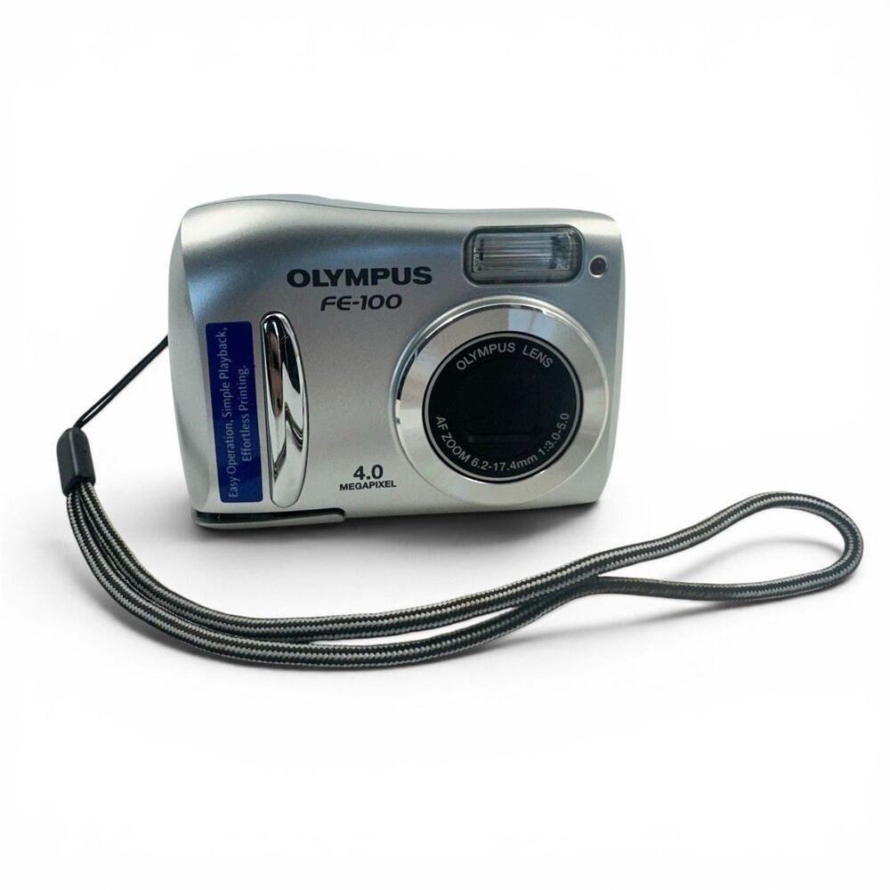 Olympus FE-100 4.0MP 2.8 Optical Zoom Compact Digital Camera Silver TESTED WORKS